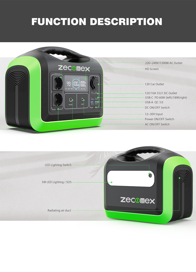Zeconex 1200W Portable Power Station3 Zeconex 1200W Portable Power Station3