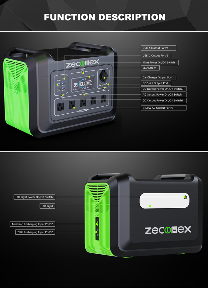 Zeconex 2400W Portable Power Station2 Zeconex 2400W Portable Power Station2